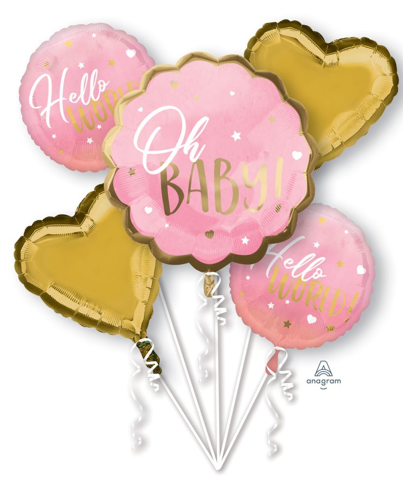 Oh Baby Pink Girls Balloon Bouquet Kit