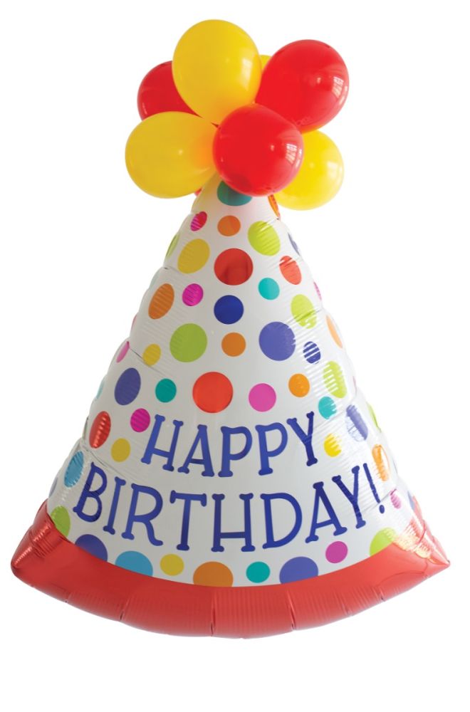 Latex Accent Happy Birthday Hat Balloon