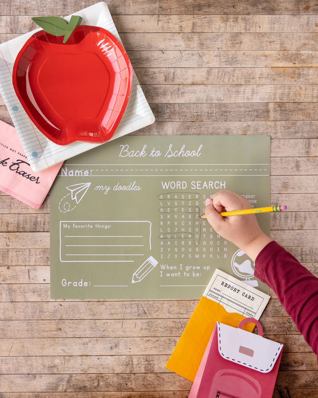 Back To School Green Chalkboard Placemat - OCCASIONS BY SHAKIRA