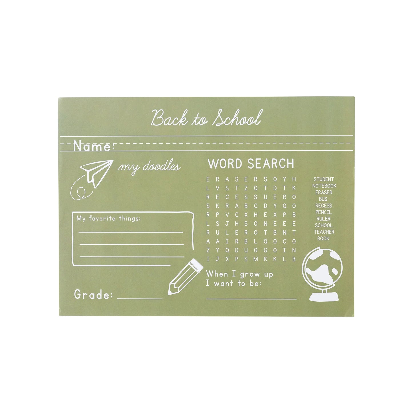 Back To School Green Chalkboard Placemat - OCCASIONS BY SHAKIRA