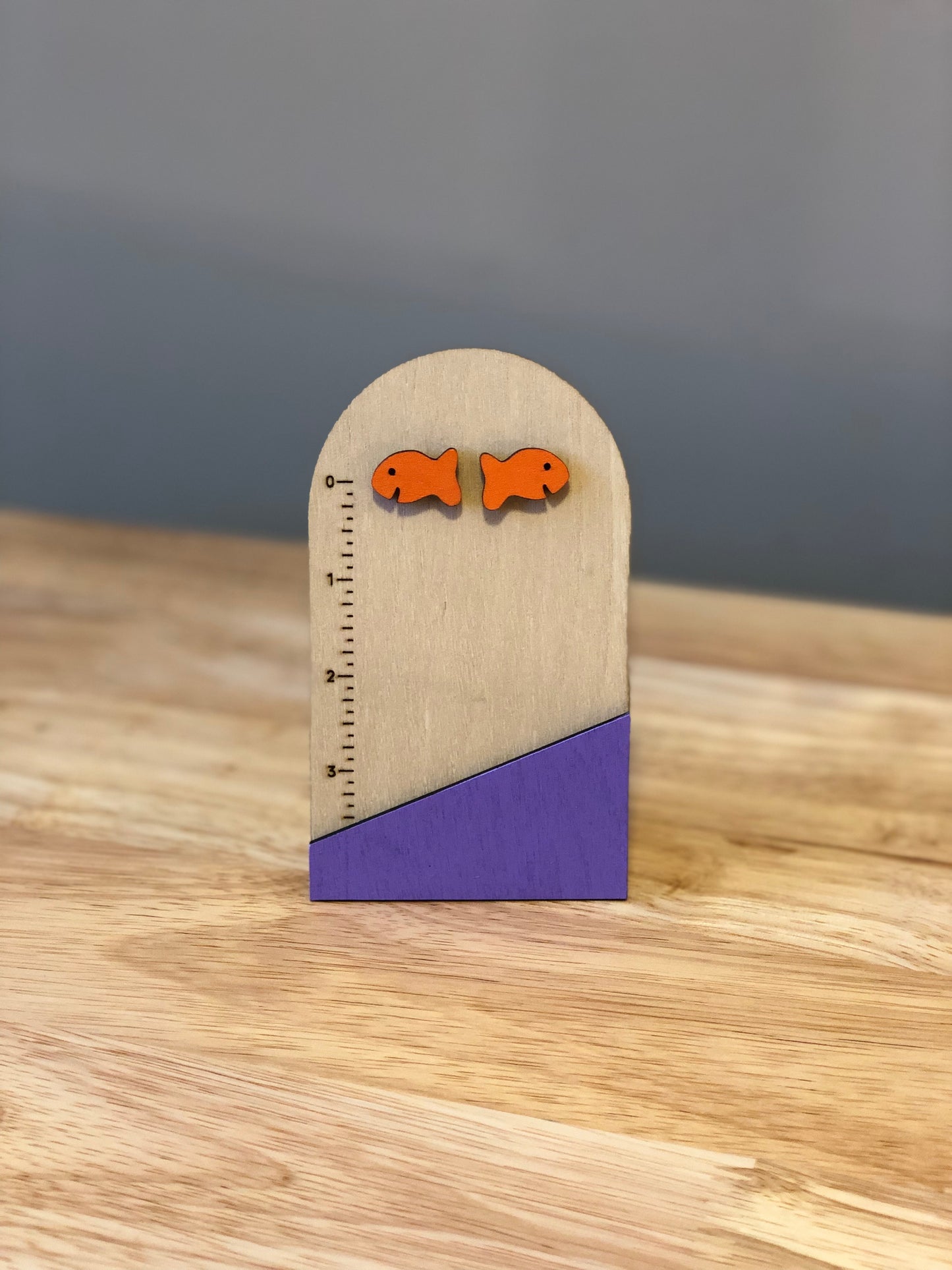 Goldfish Cracker Wood Earrings