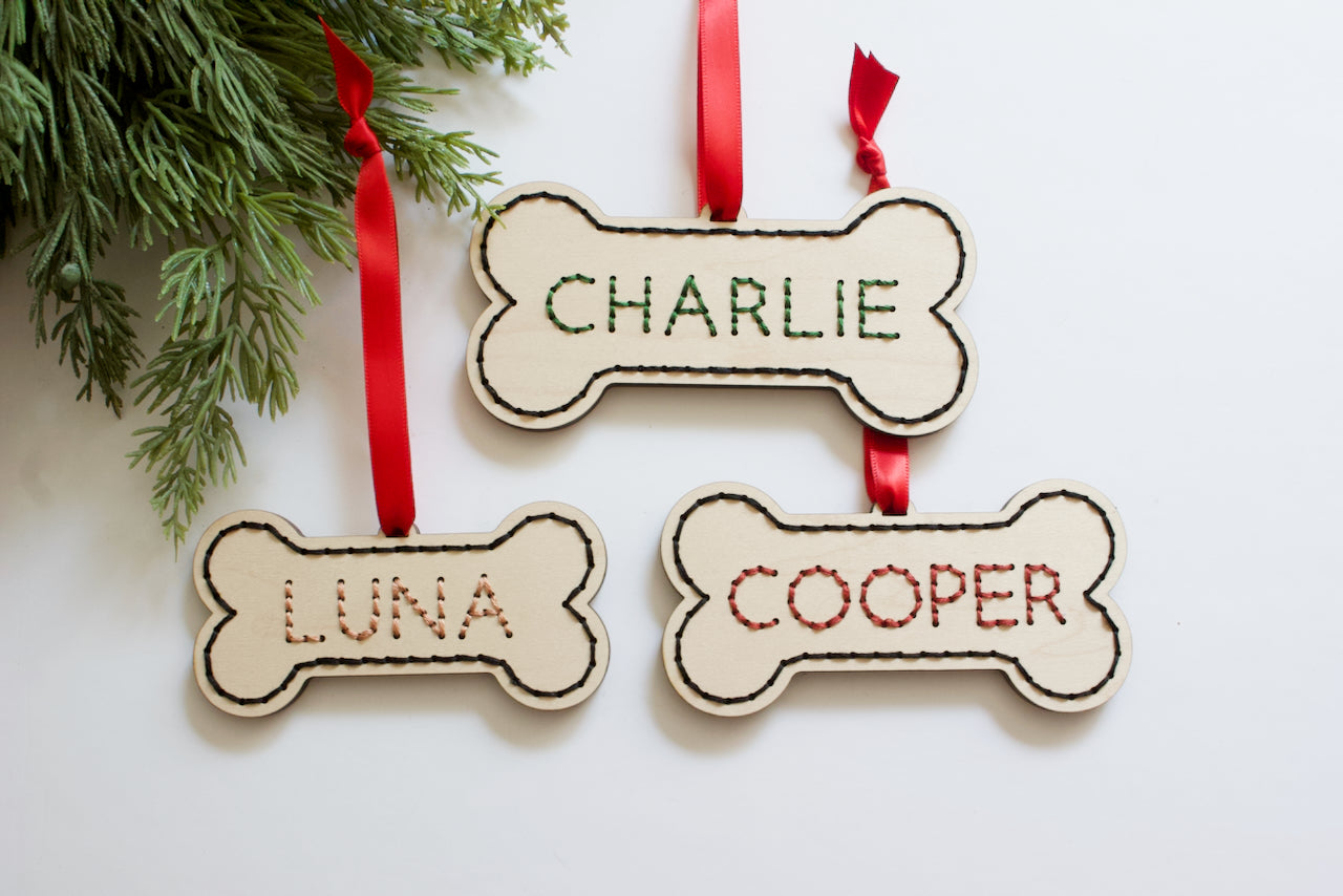Personalized Pet Embroidery Christmas Ornament