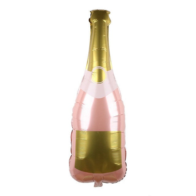 Small Pink Champagne Bottle Mylar Balloon