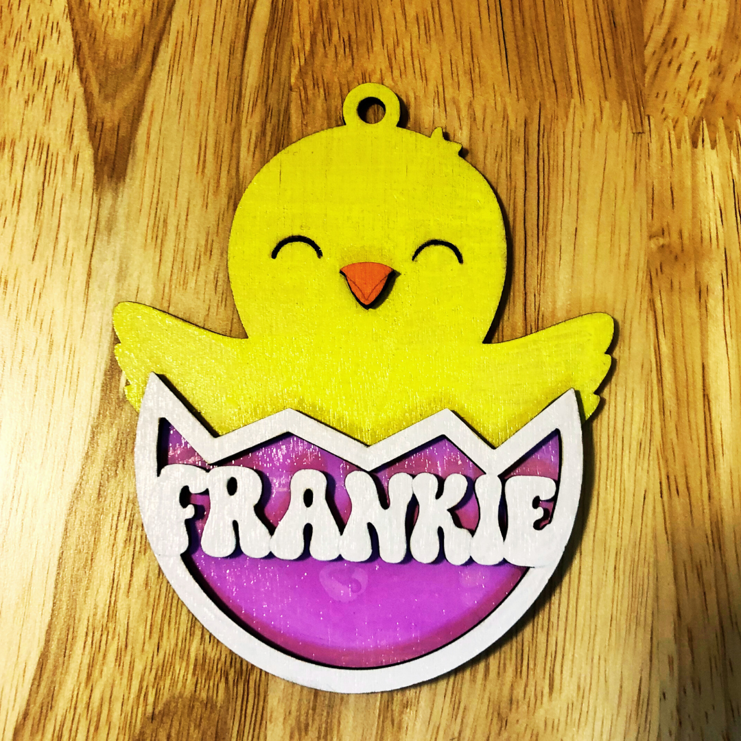 Personalized Baby Chick Easter Basket Tag