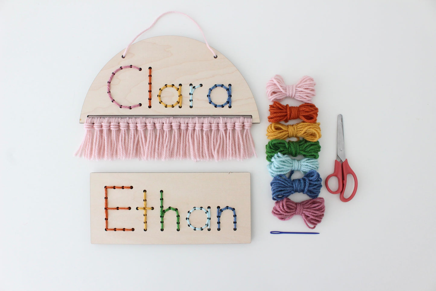 Custom Name Embroidery Lacing Card or Macrame Sign Kit