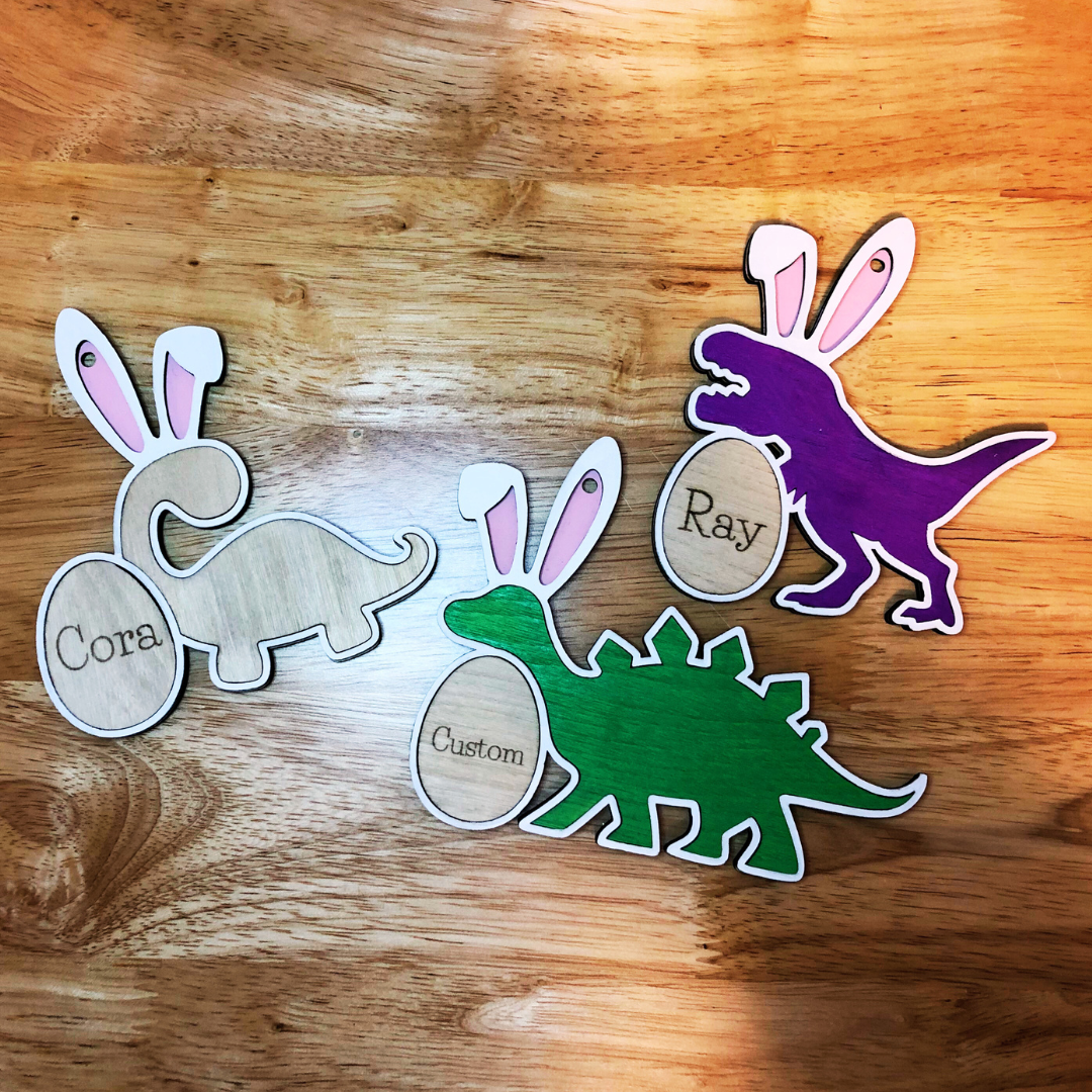 Easter Dinosaur Personalized Basket Tags