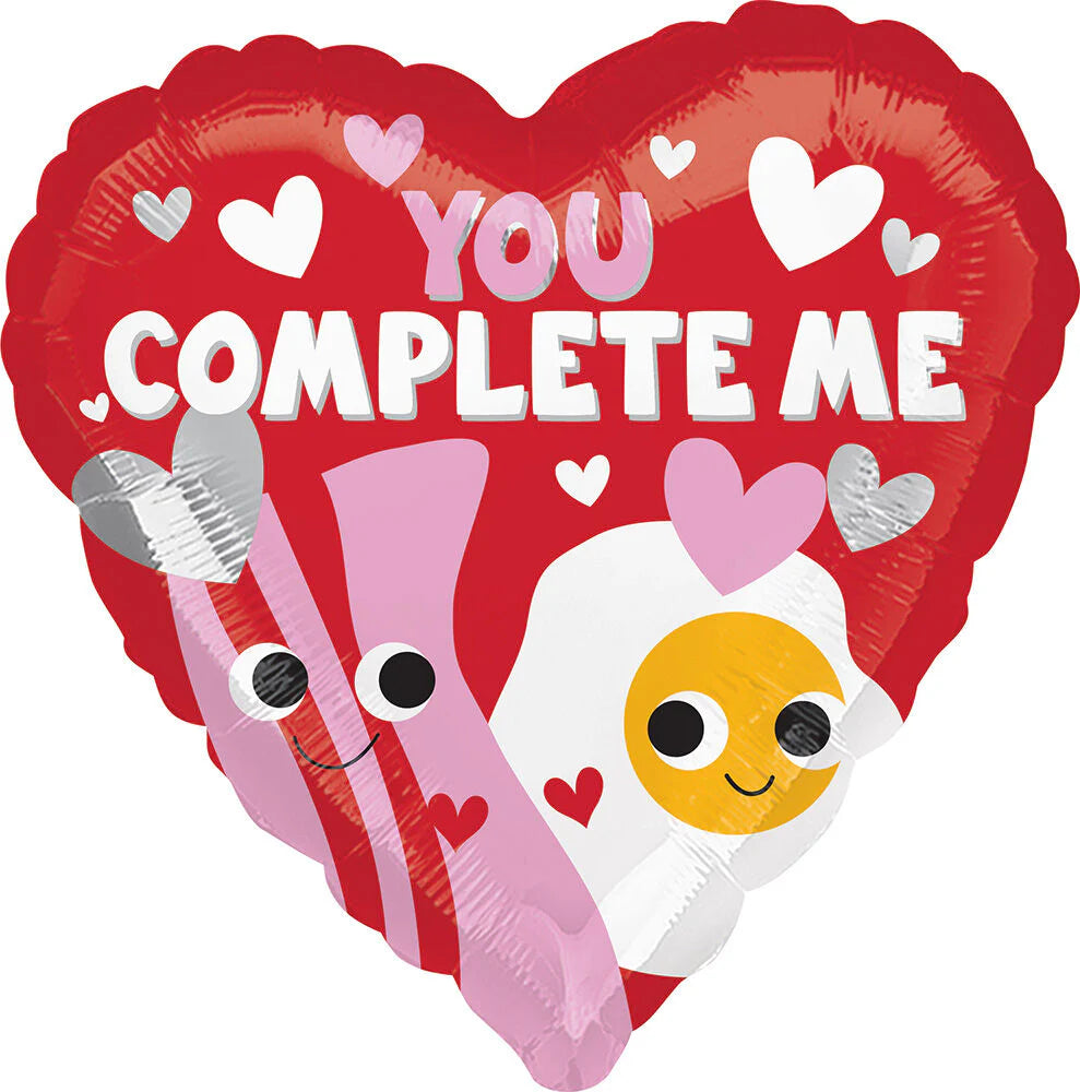 You Complete Me Bacon & Eggs Foil Mylar Balloon