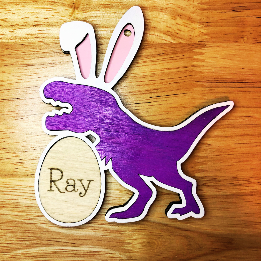 Easter Dinosaur Personalized Basket Tags