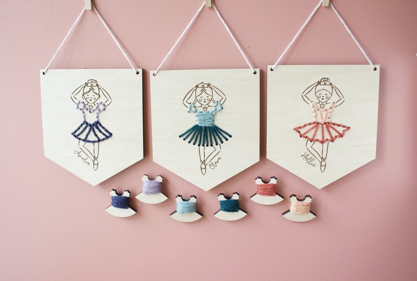 Ballerina Personalized Yarn Lacing Wall Hanging DIY Kit