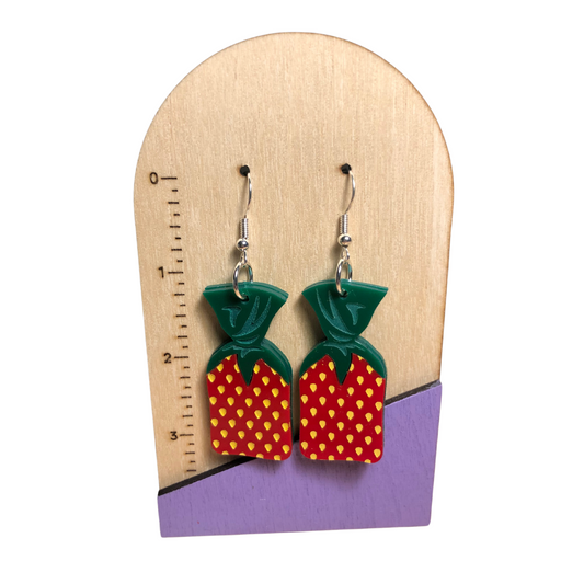 Strawberry Hard Candy Acrylic Earrings