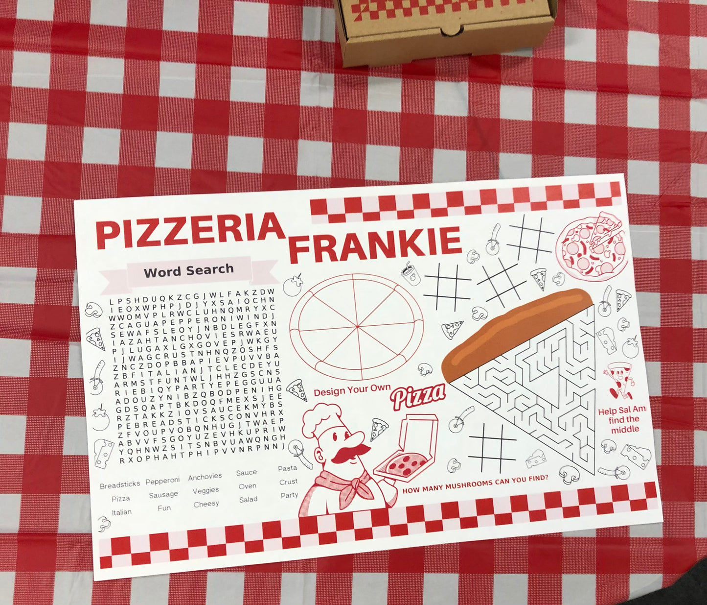 Pizza Party Placemat Customizable Digital Download