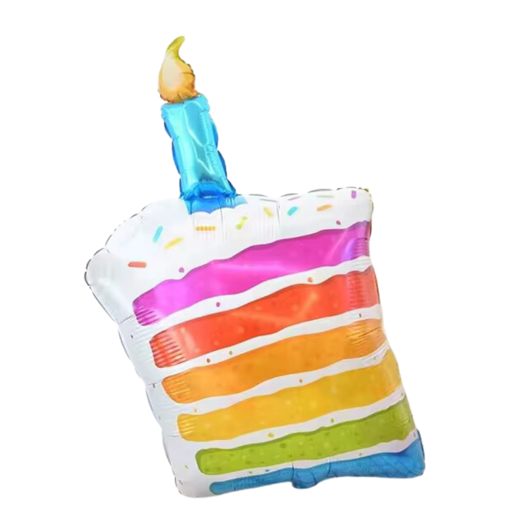 Large Rainbow Cake Slice Balloon