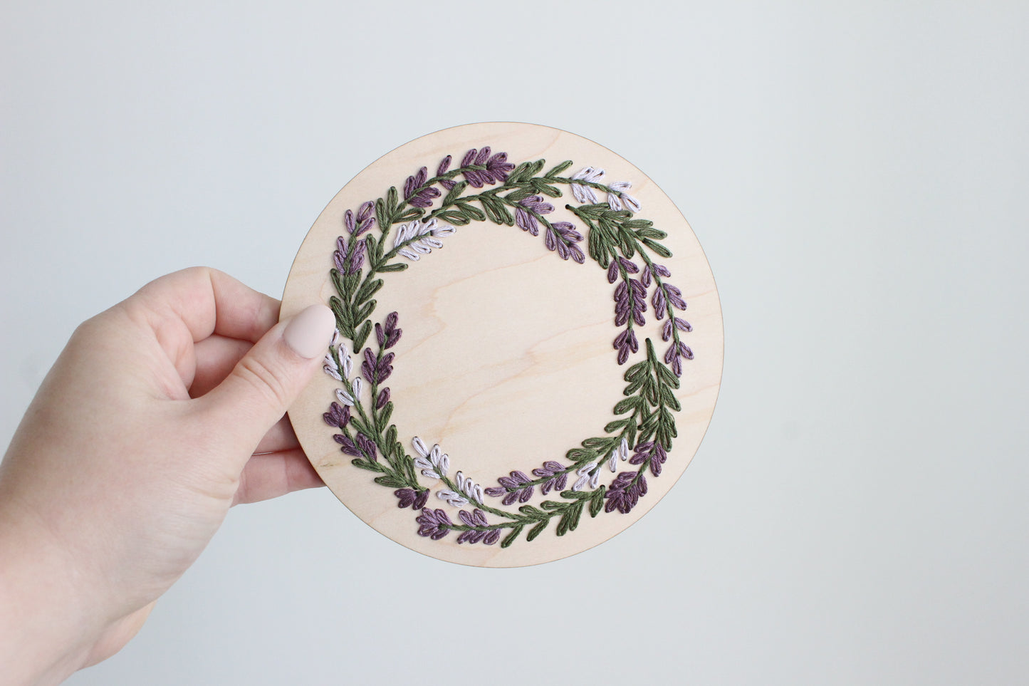 Lavender Wood Embroidery Plaque