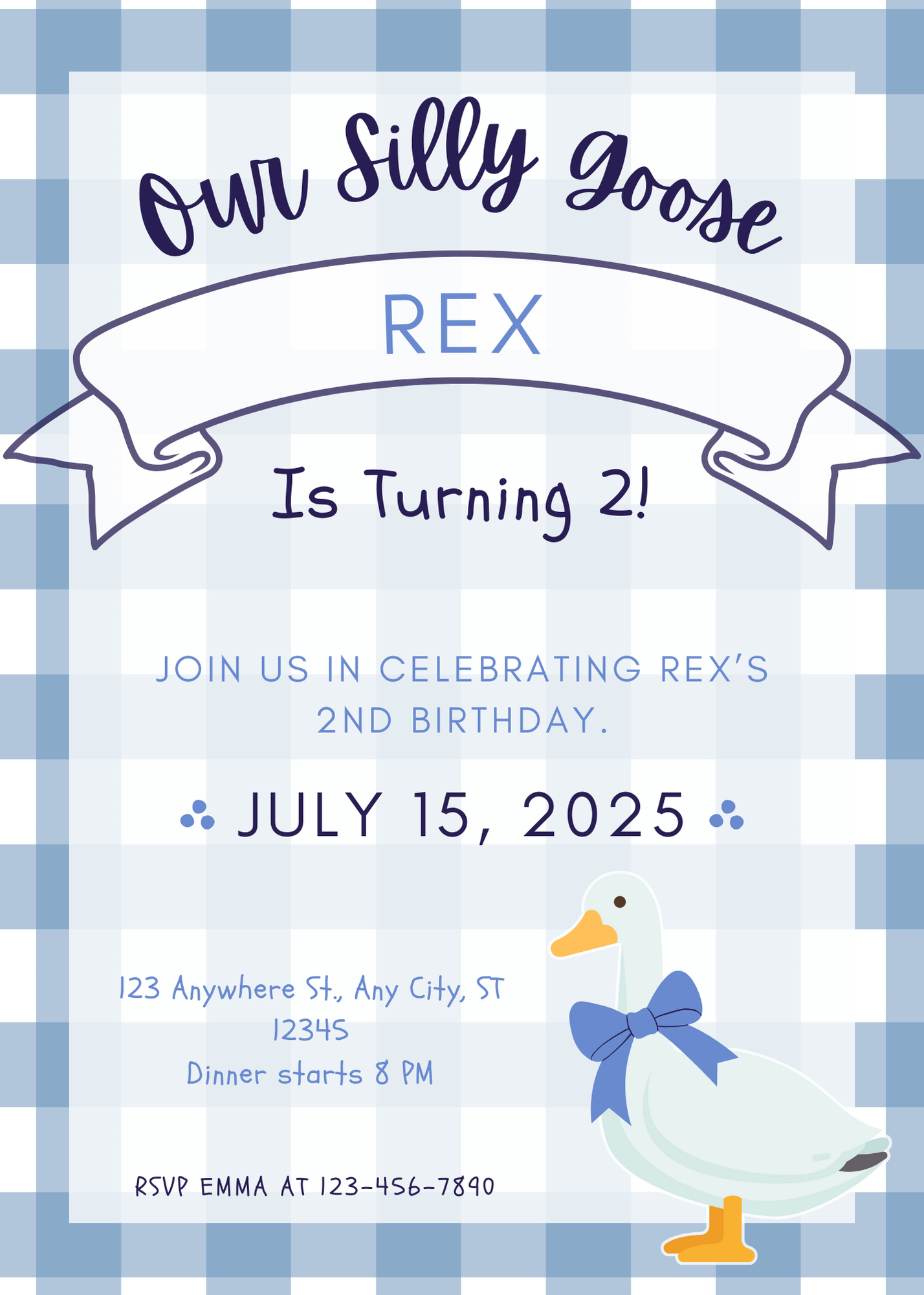 Country Silly Goose Party Invitation Digital Download