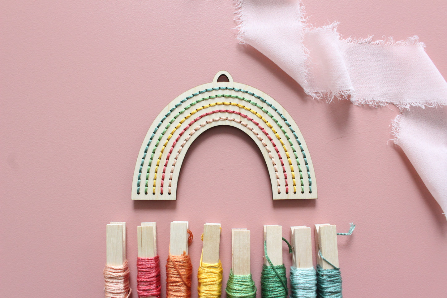 Rainbow Embroidery Lacing Ornament Kit