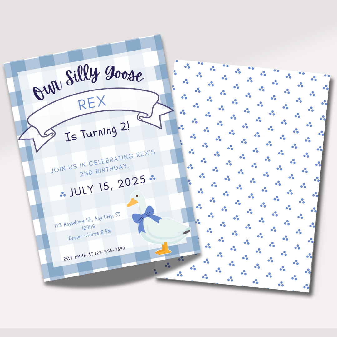 Country Silly Goose Party Invitation Digital Download