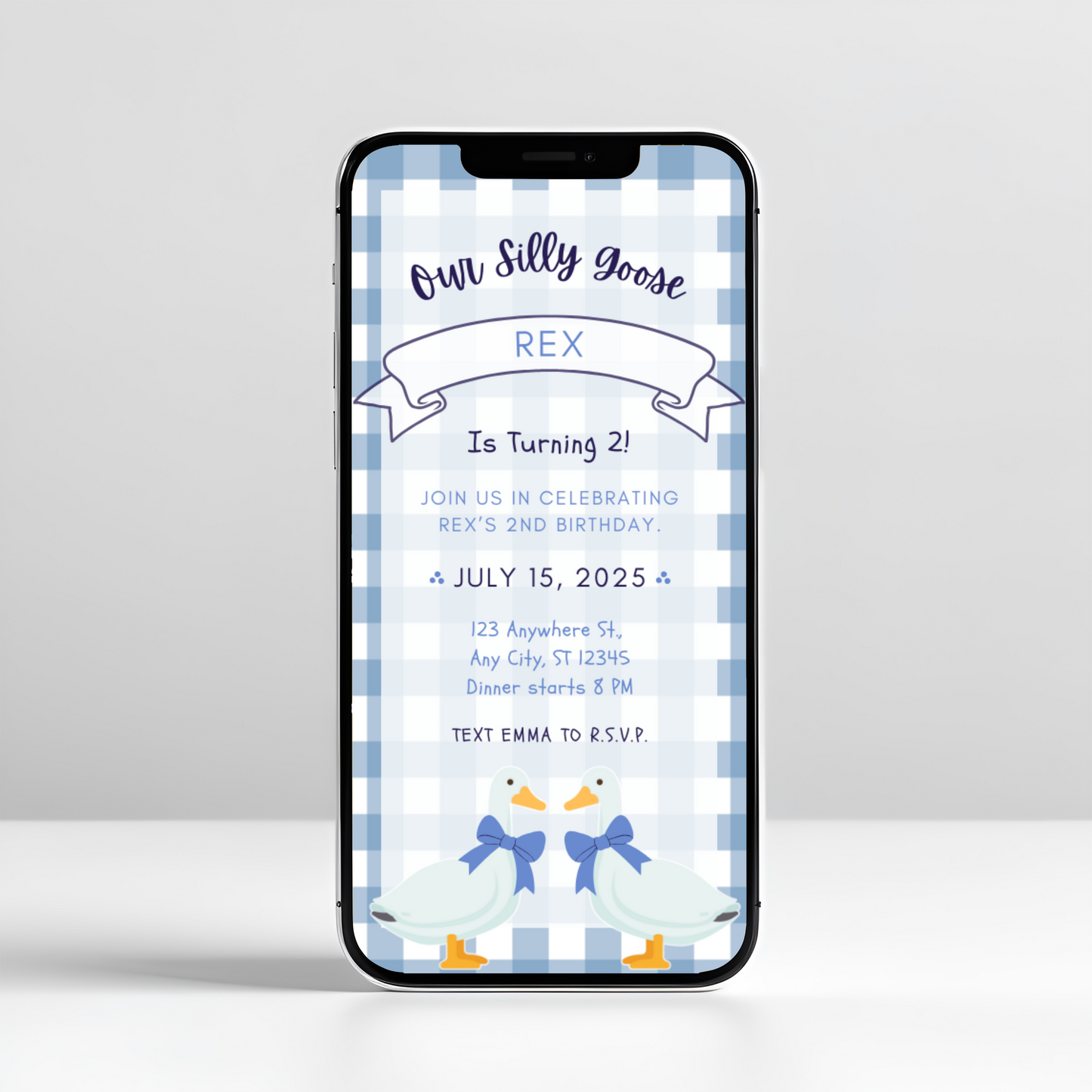 Country Silly Goose Party Mobile Invitation