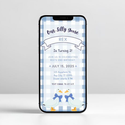 Country Silly Goose Party Mobile Invitation