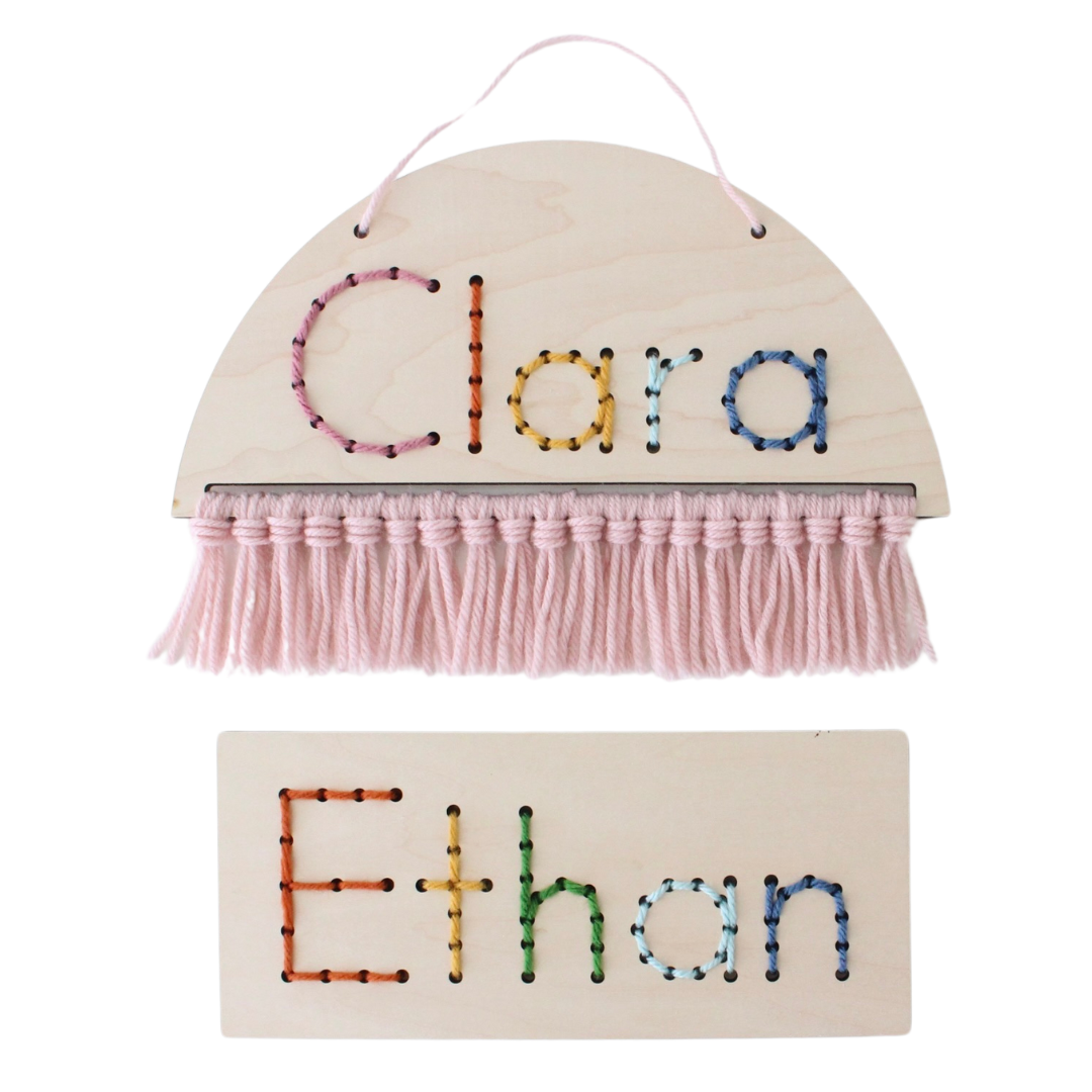 Custom Name Embroidery Lacing Card or Macrame Sign Kit