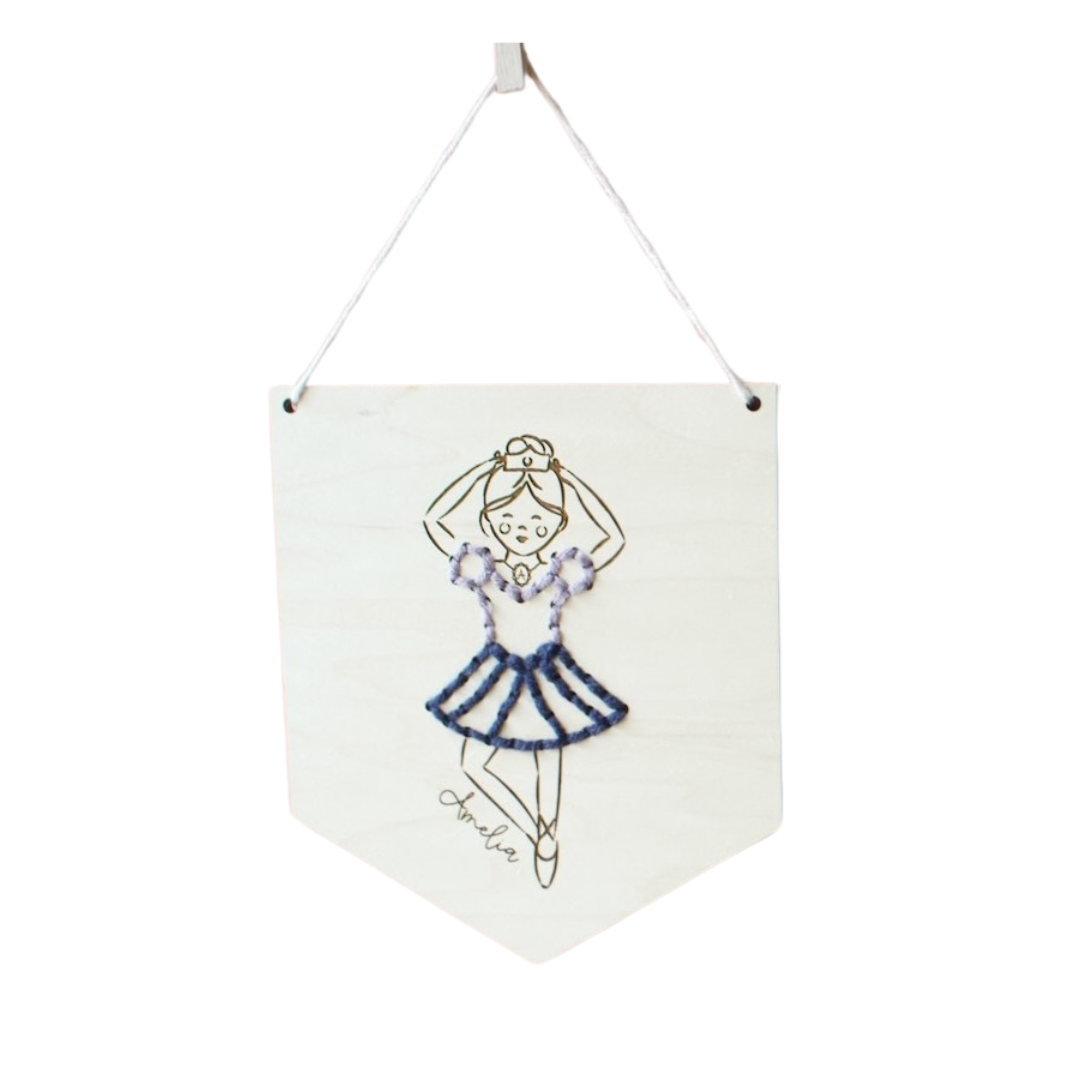 Ballerina Personalized Yarn Lacing Wall Hanging DIY Kit