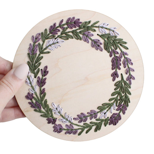 Lavender Wood Embroidery Plaque