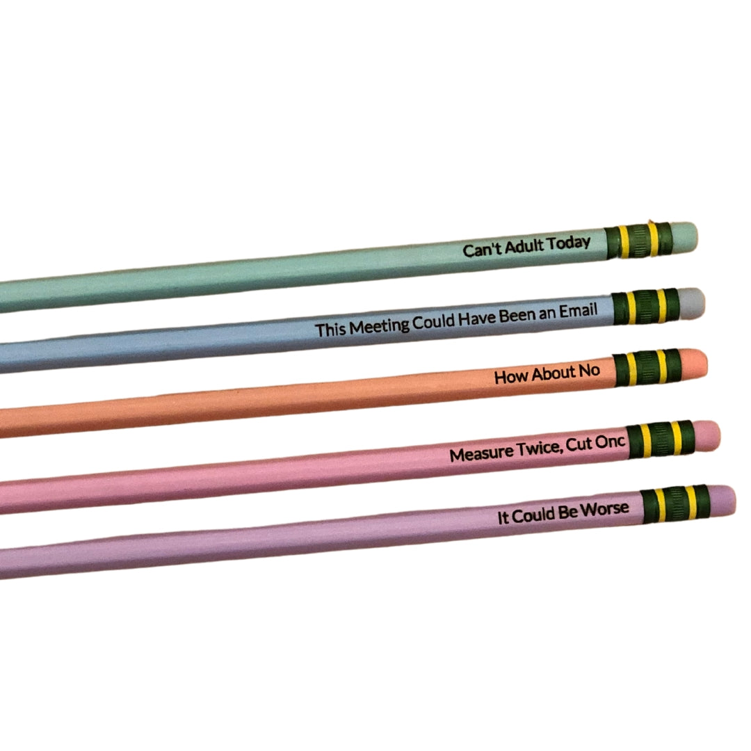 Work Sayings Engraved Pencils