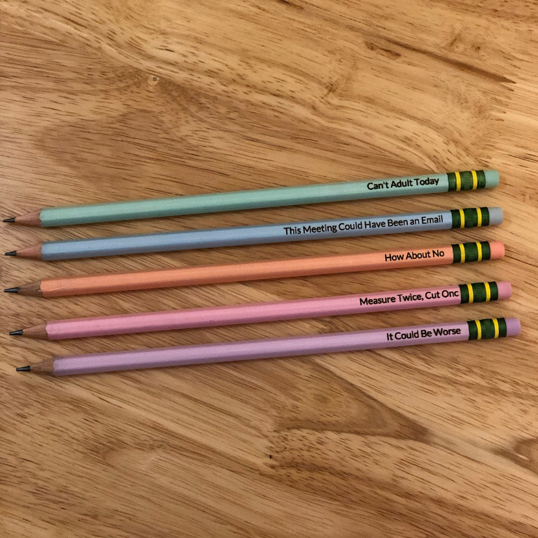 Work Sayings Engraved Pencils