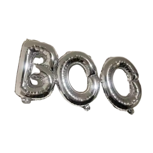 Boo Silver Mylar Balloon