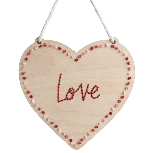 Love Heart Wood Embroidery