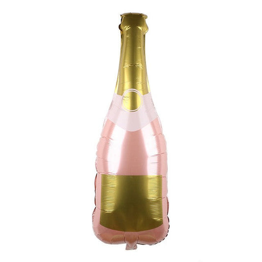 Small Pink Champagne Bottle Mylar Balloon