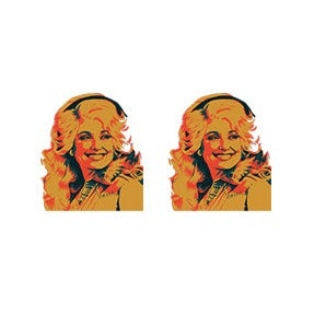 Mod Dolly Parton Stud Earrings