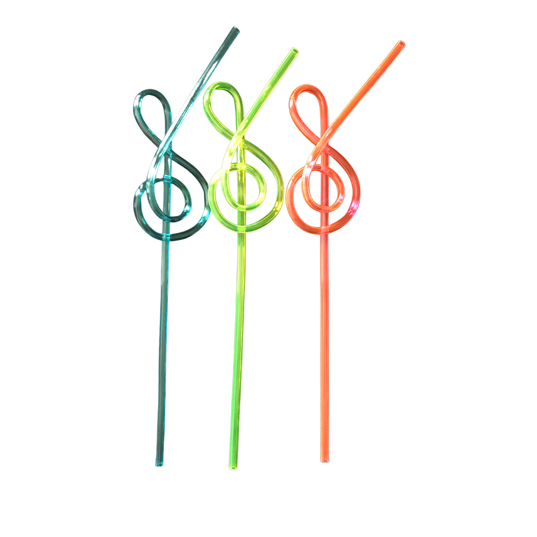 Music Note Crazy Straws (3 pack)