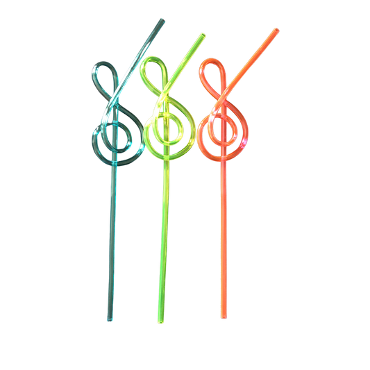 Music Note Crazy Straws (3 pack)